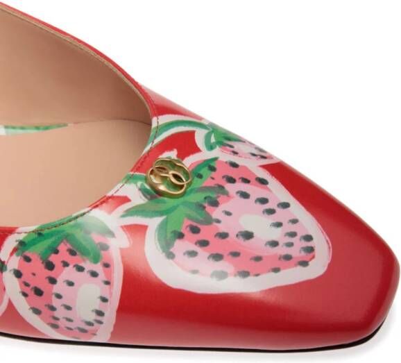 Bally Sylt 35 pumps met aardbeiprint Rood