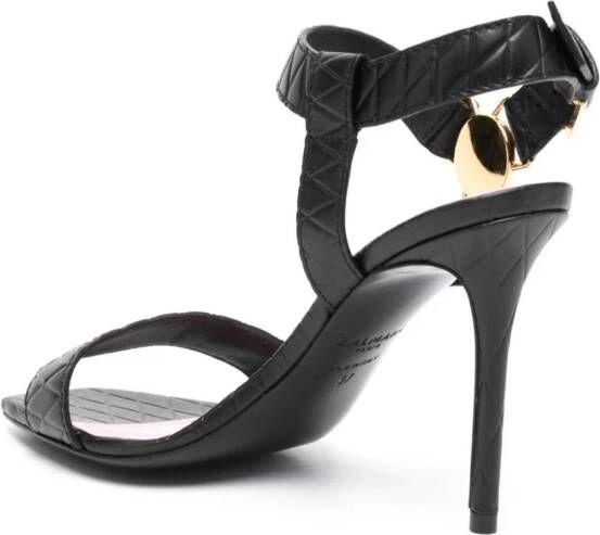 Balmain Leren sandalen Zwart