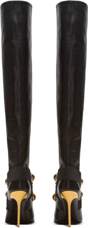 Balmain Alma leren knielaarzen Zwart