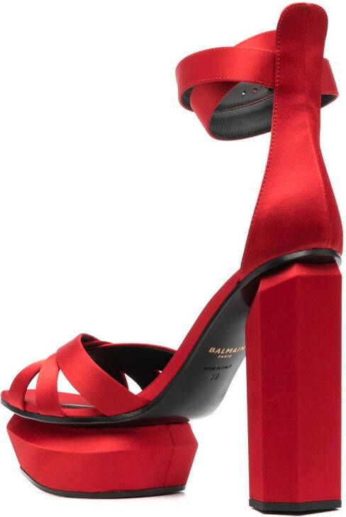 Balmain Ava 140mm platform sandals Rood