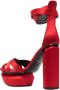 Balmain Ava satin platform sandals Ava satijnen platform sandalen Green Red Dames - Thumbnail 9