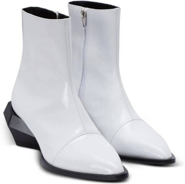 Balmain Billy lakleren enkellaarzen Wit