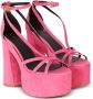 Balmain Cam suède platform sandalen Pink Dames - Thumbnail 3