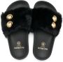 Balmain Kids Slippers met imitatiebont Zwart - Thumbnail 3