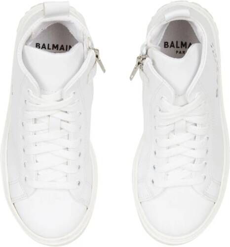 Balmain Kids Sneakers met logoprint Wit