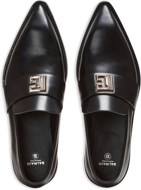 Balmain Leren loafers Zwart