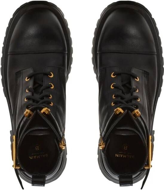 Balmain Leren veterlaarzen Zwart