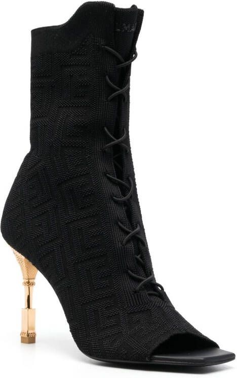 Balmain Veterlaarzen met monogram Zwart