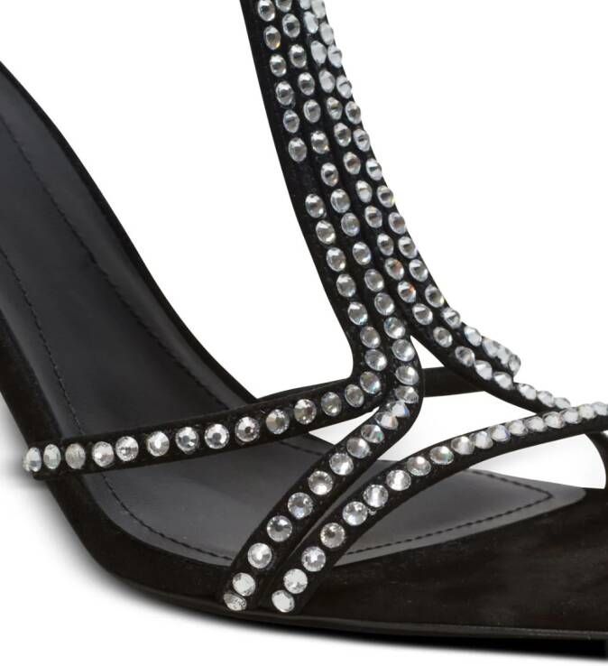 Balmain Moneta 95mm sandalen met kristallen Zwart