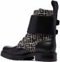 Balmain Bicolor smooth and monogram jacquard Phil Ranger ankle boots Zwart Heren - Thumbnail 4