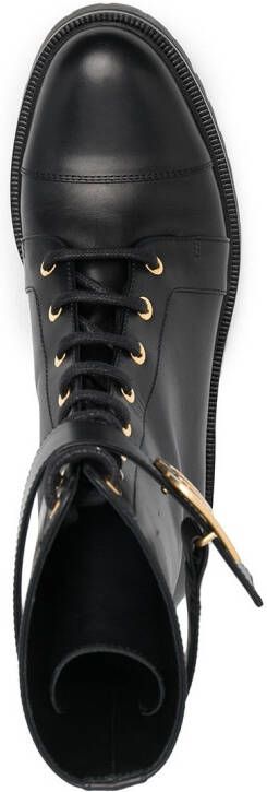 Balmain Ranger leren combat boots Zwart