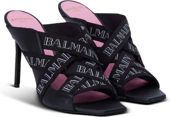 Balmain Ruby leren muiltjes Zwart