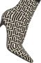 Balmain Bicolor stretch knit Skye enkellaarzen met monogram Black Dames - Thumbnail 12