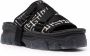 Balmain Ulysse slippers met monogram Zwart - Thumbnail 2