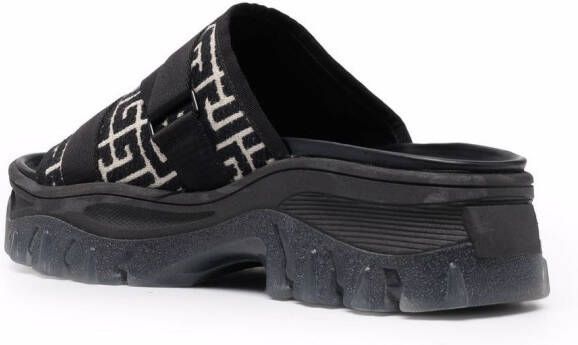 Balmain Ulysse slippers met monogram Zwart