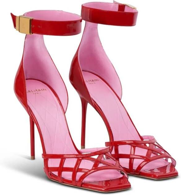 Balmain Uma lakleren sandalen Rood