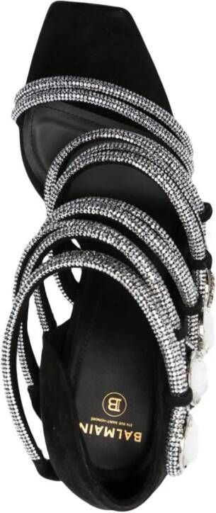Balmain Uma sandalen verfraaid met kristallen Zwart