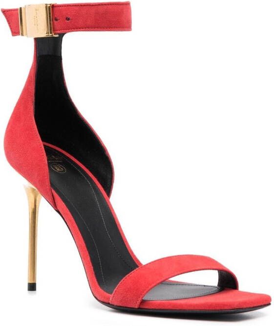 Balmain Uma suède sandalen Rood