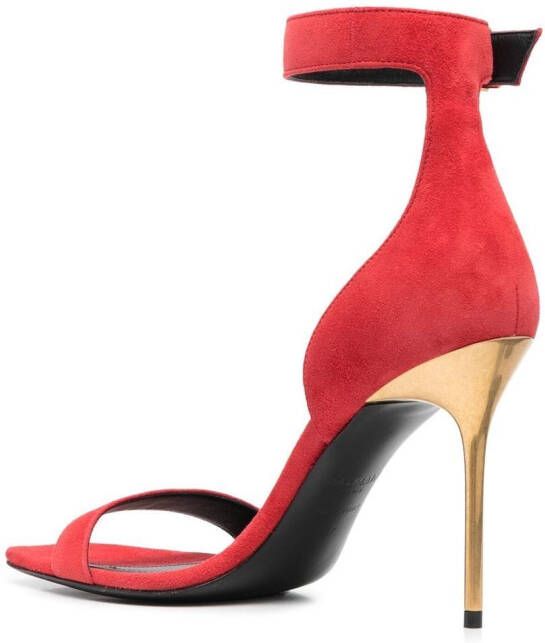 Balmain Uma suède sandalen Rood