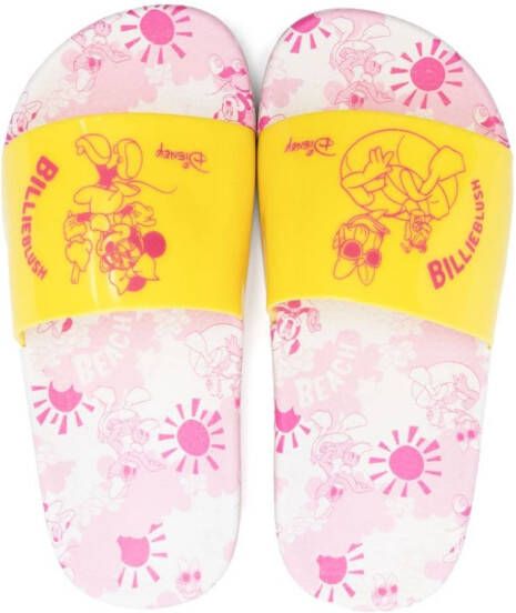 Billieblush x Disney slippers met grafische print Geel