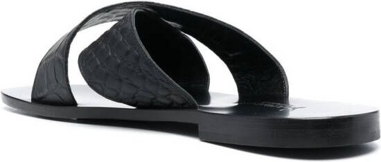 Billionaire Leren slippers Zwart