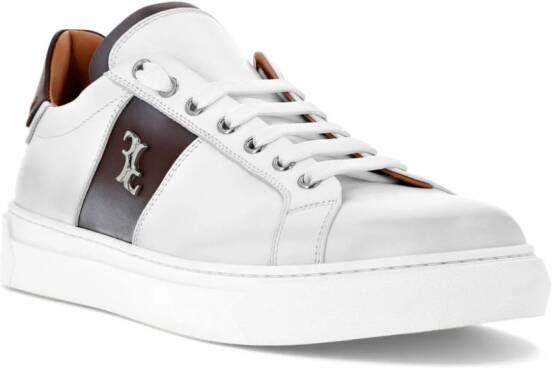 Billionaire Leren sneakers met logoplakkaat Wit