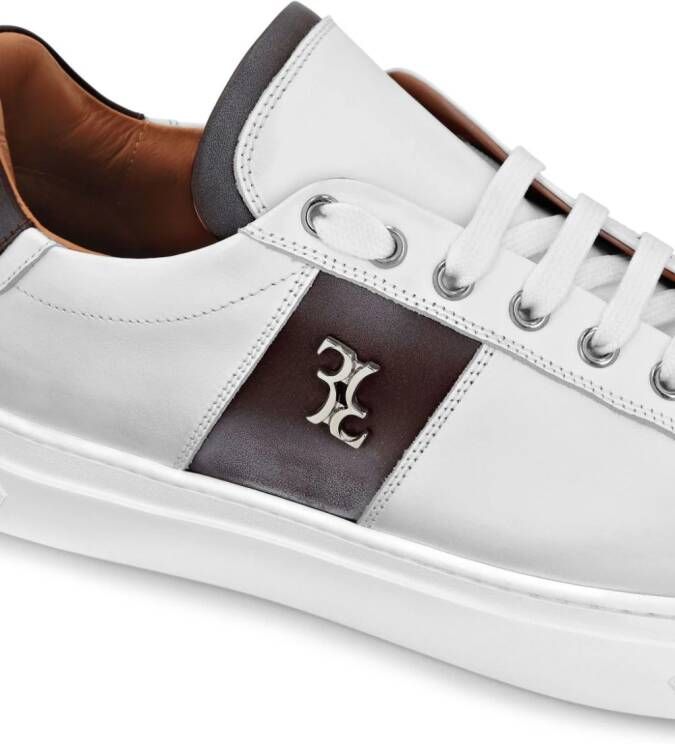 Billionaire Leren sneakers met logoplakkaat Wit