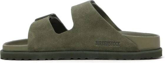 Birkenstock Arizona suède slippers Groen