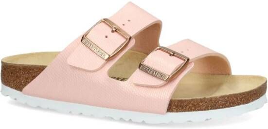 Birkenstock Arizona Birko-Flor slippers met gesp Roze