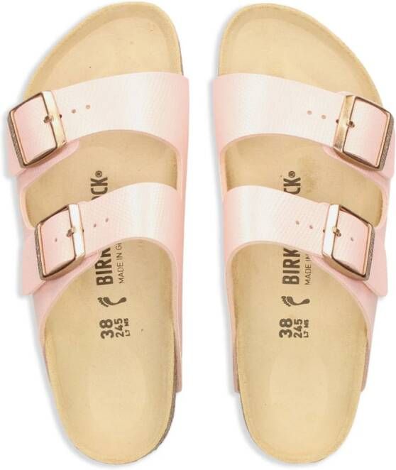 Birkenstock Arizona Birko-Flor slippers met gesp Roze