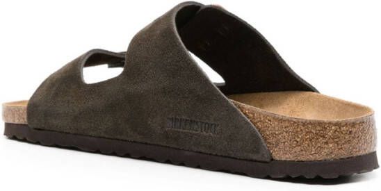 Birkenstock Arizona suède sandalen met gesp Bruin