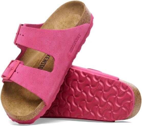Birkenstock Arizona slippers met dubbele bandjes Roze