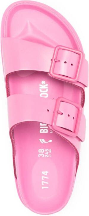 Birkenstock Arizona slippers met logo-reliëf Roze