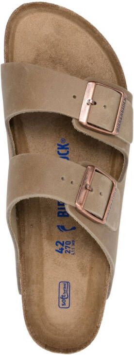 Birkenstock Arizona leren slippers Bruin