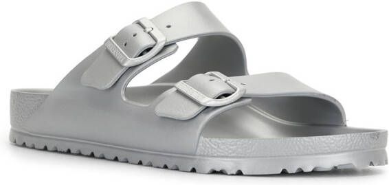 Birkenstock Arizona metallic sandalen Grijs