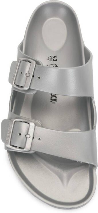 Birkenstock Arizona metallic sandalen Grijs