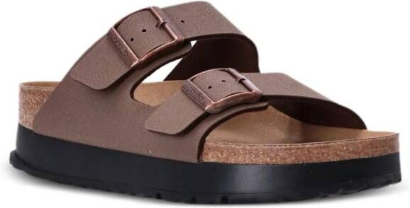 Birkenstock Arizona sandalen met plateauzool Bruin