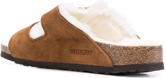 Birkenstock Arizona sandalen met bontvoering Beige