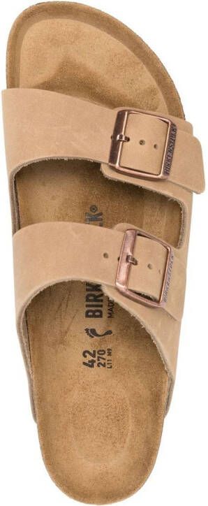 Birkenstock Arizona slippers met dubbele bandjes Bruin