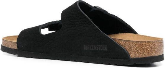 Birkenstock Arizona slippers met dubbele bandjes Zwart