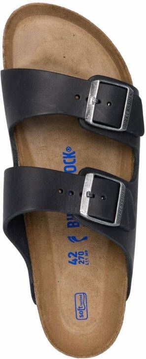 Birkenstock Arizona slippers met gesp Zwart
