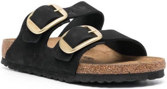 Birkenstock Arizona slippers met gesp Zwart