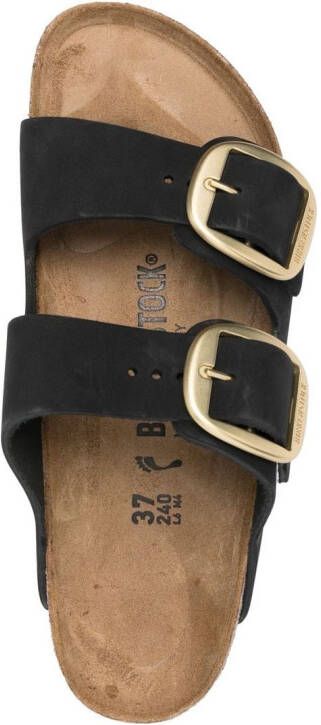 Birkenstock Arizona slippers met gesp Zwart