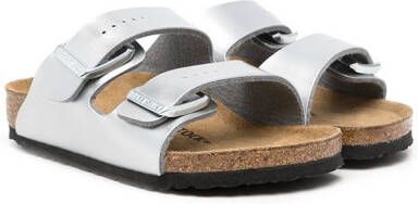 Birkenstock Arizona suède sandalen Zilver