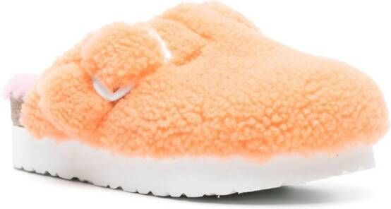Birkenstock Boston Big Buckle lammy slippers Oranje