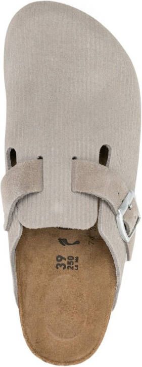 Birkenstock Boston suède klompen Grijs