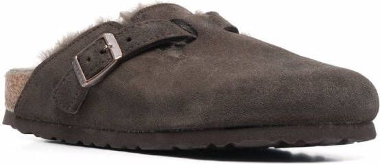 Birkenstock Boston lammy muiltjes Groen