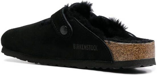 Birkenstock Boston lammy slippers Zwart