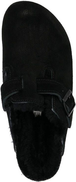 Birkenstock Boston lammy slippers Zwart