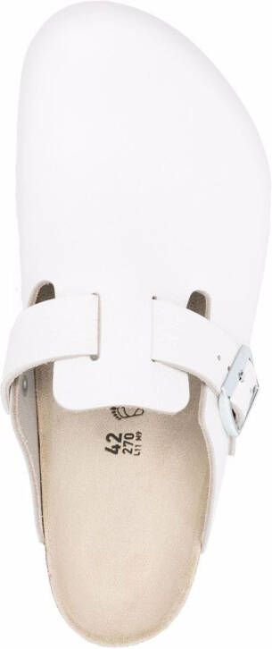 Birkenstock Boston leren klompen Wit